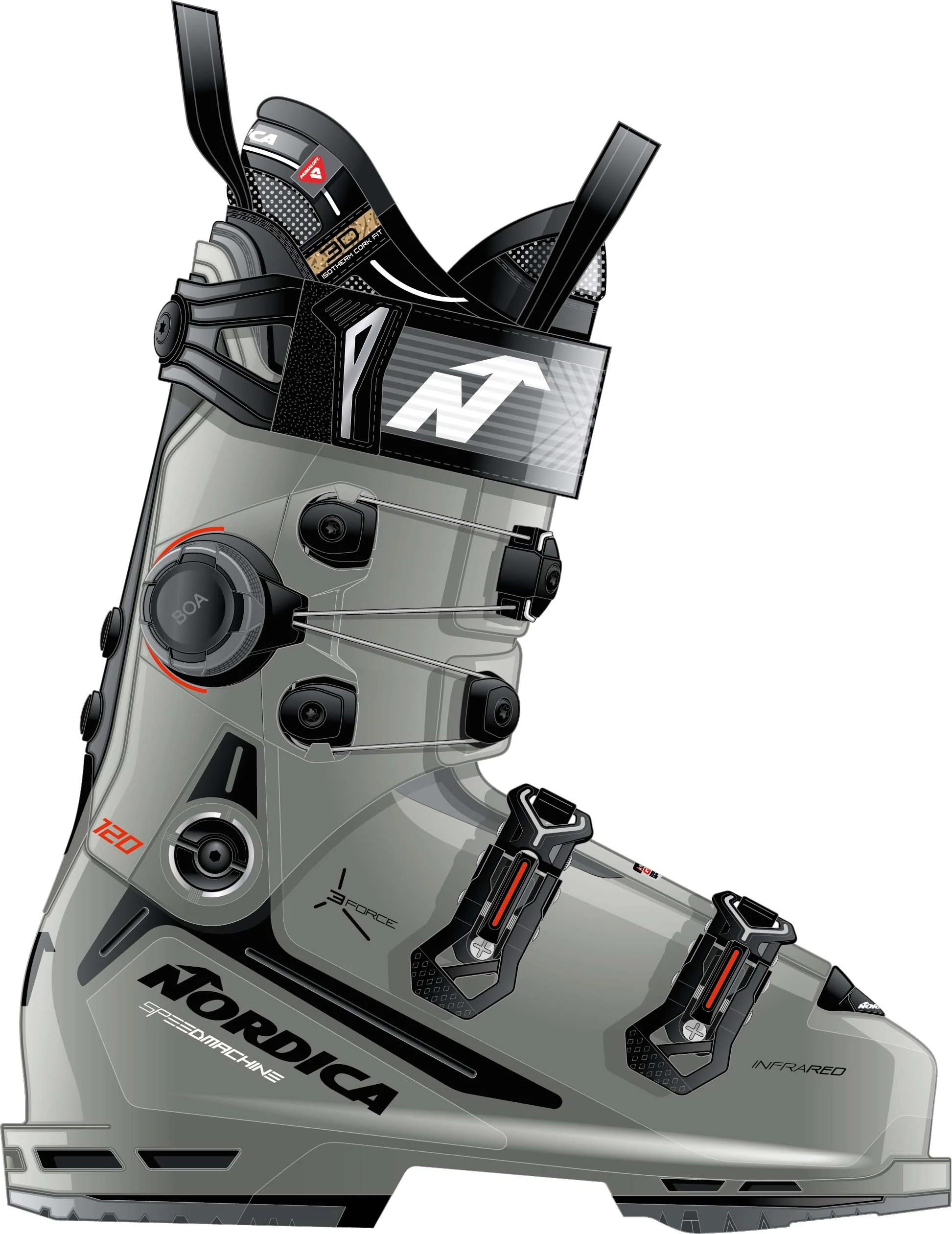 Nordica Speedmachine 120 BOA Cuff Mens Ski Boots 2027