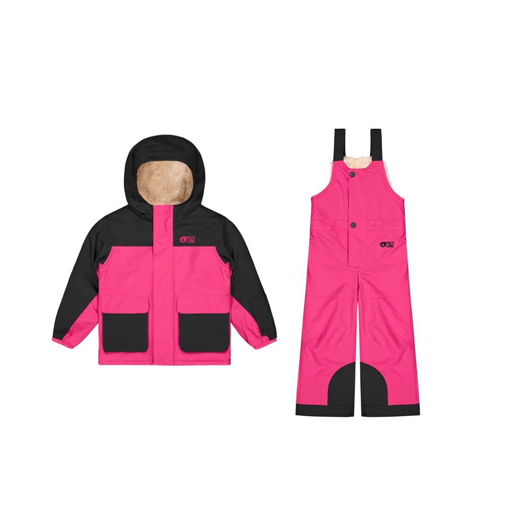 Picture Organic Snowy Insulated Toddler Jacket 2027 with Snowy Insulated Bibs Package (Beetroot Powder)