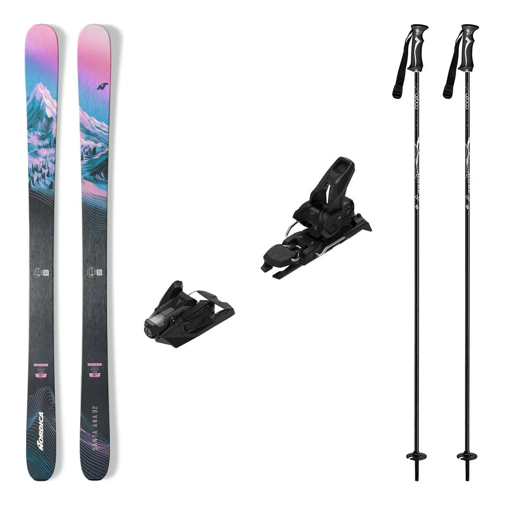 Nordica Santa Ana 92 Womens Skis 2027 with Strive 12 Bindings Ski Package