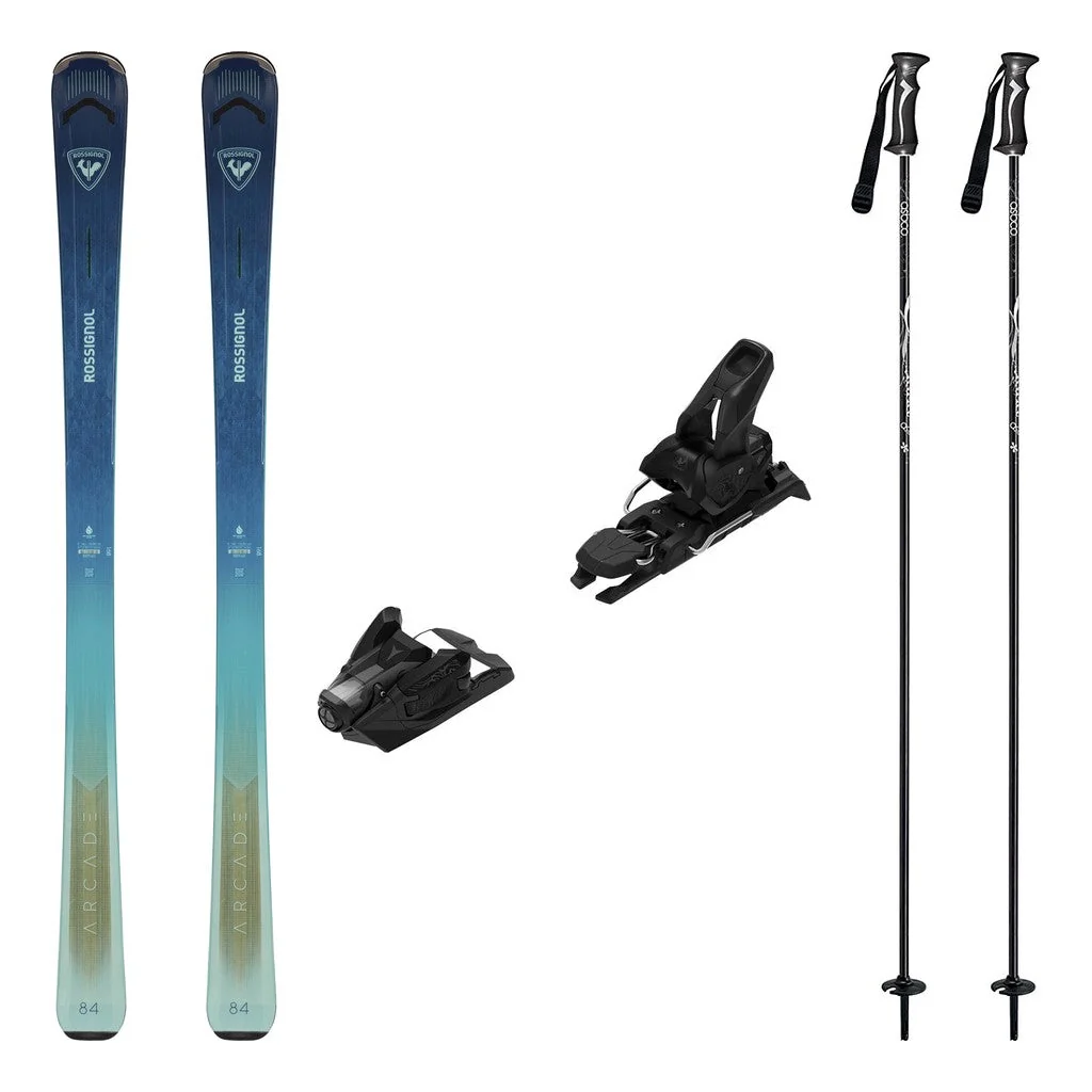 Rossignol Arcade 84 Womens Skis 2027 with Strive 12 Bindings Ski Package