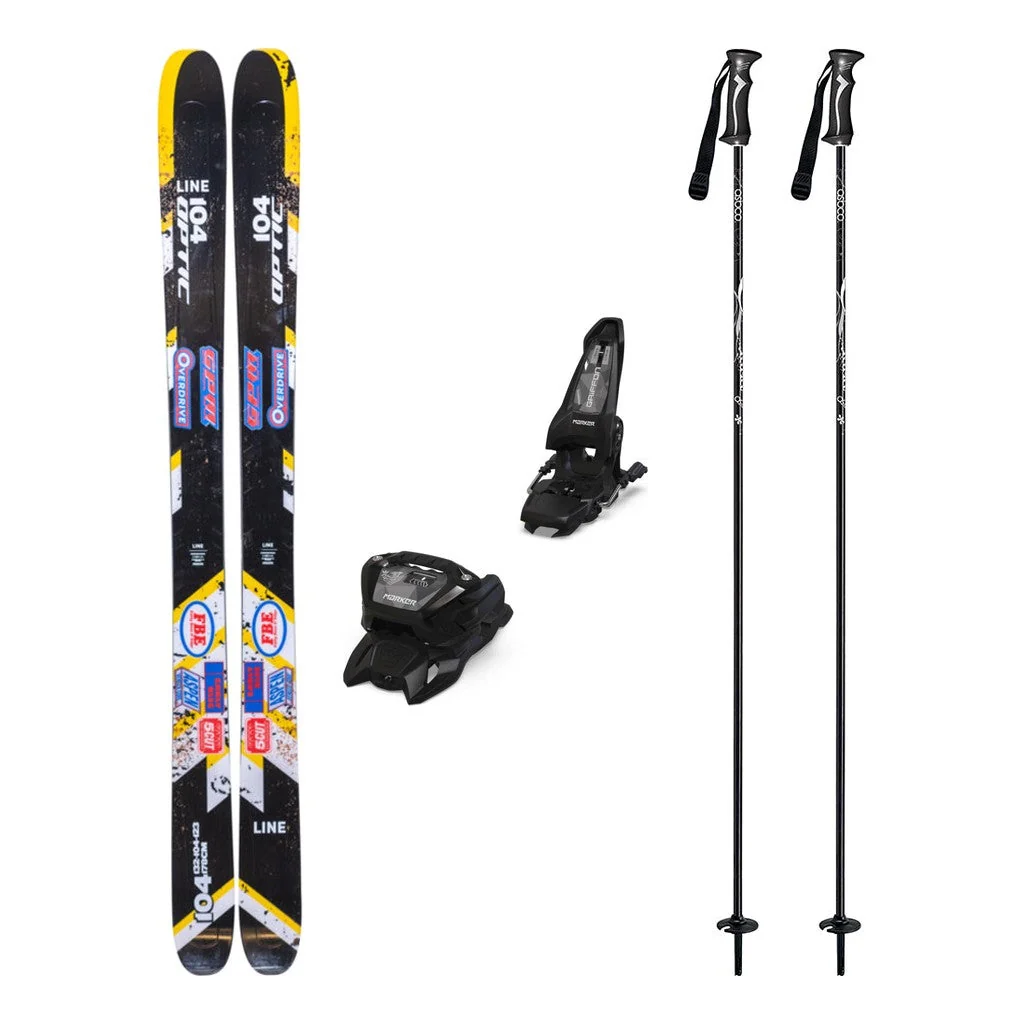 Line Optic 104 Adult Skis 2026 with Marker Griffon 13 Bindings Ski Package