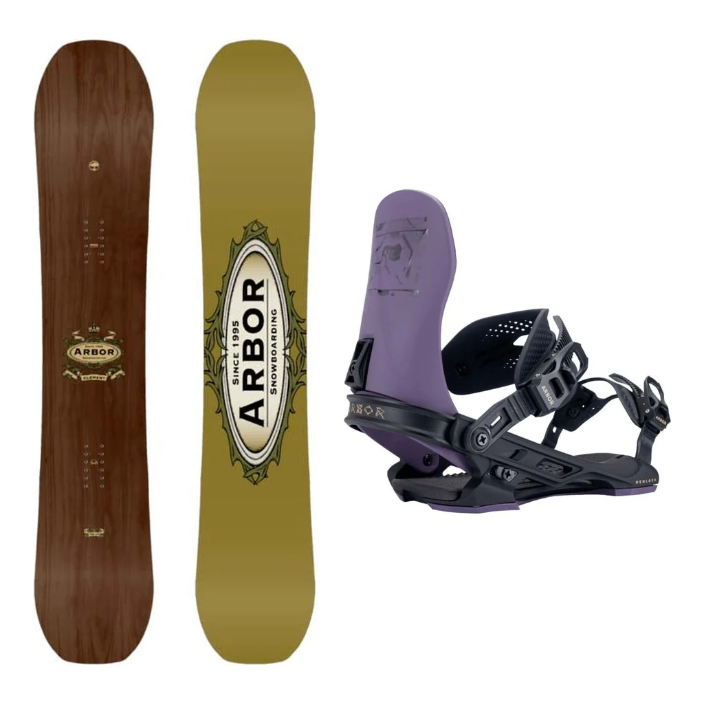 Arbor Element Mens Snowboard 2027 with Hemlock Bindings Snowboard Package