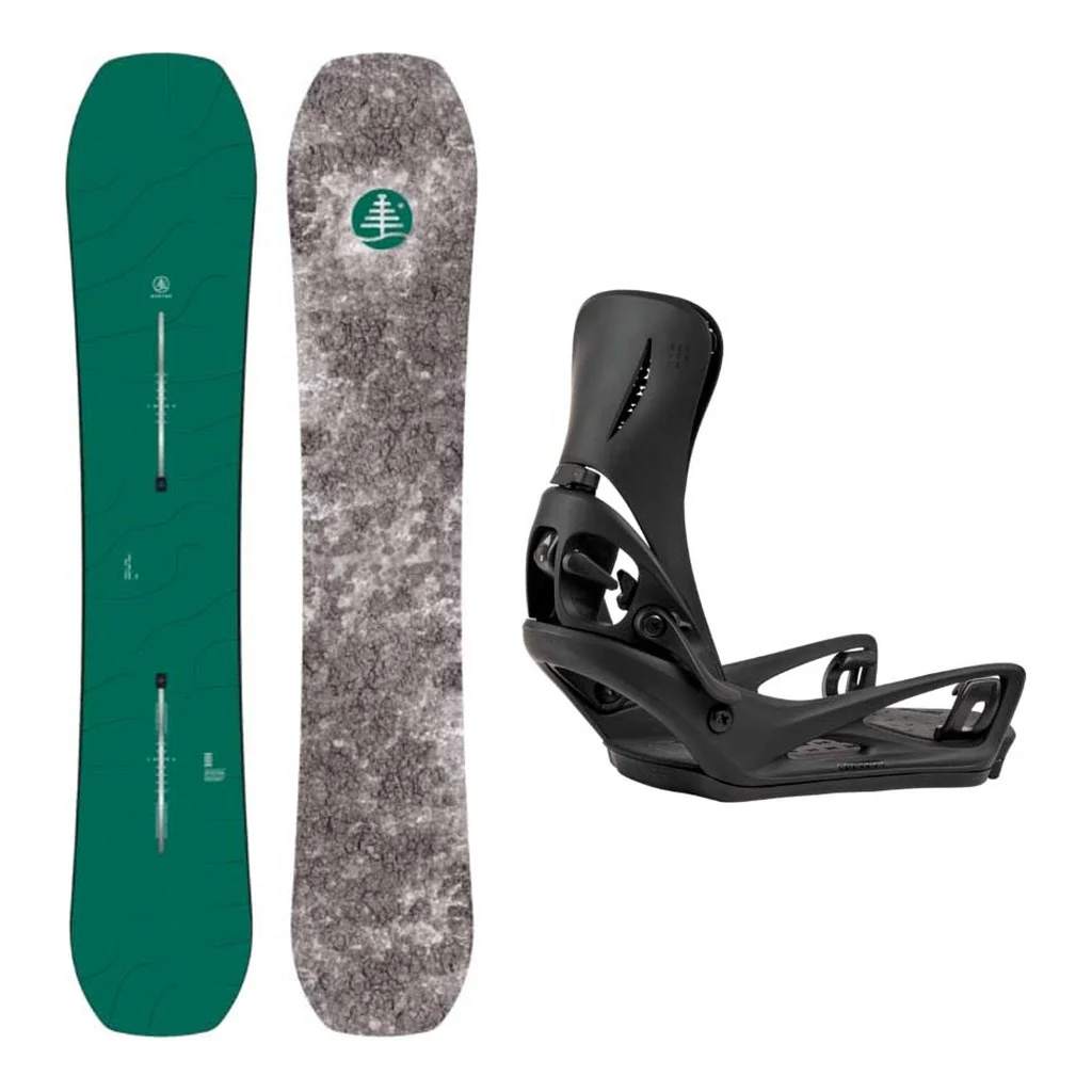 Burton Family Tree Hometown Hero Adult Snowboard with Step On Genesis Re:Flex Bindings Snowboard Package