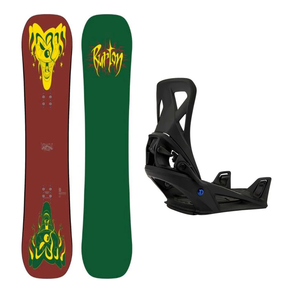 Burton Pretty Good Company Camber Adult Snowboard with Step On Re:Flex Bindings Snowboard Package
