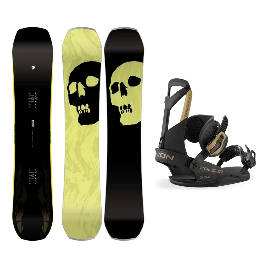 Capita Black Snowboard of Death Mens Snowboard 2027 with Falcor Bindings Snowboard Package