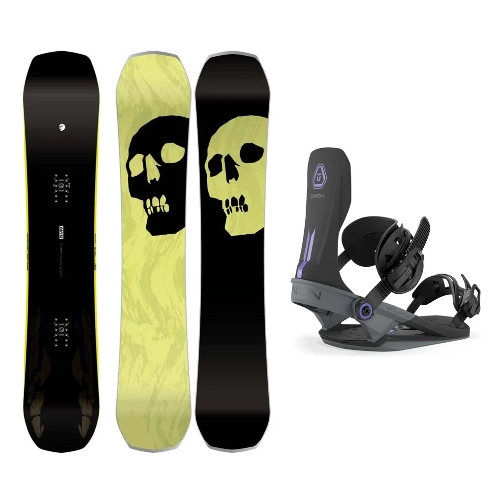 Capita Black Snowboard of Death Wide Mens Snowboard 2027 with Source Bindings Snowboard Package