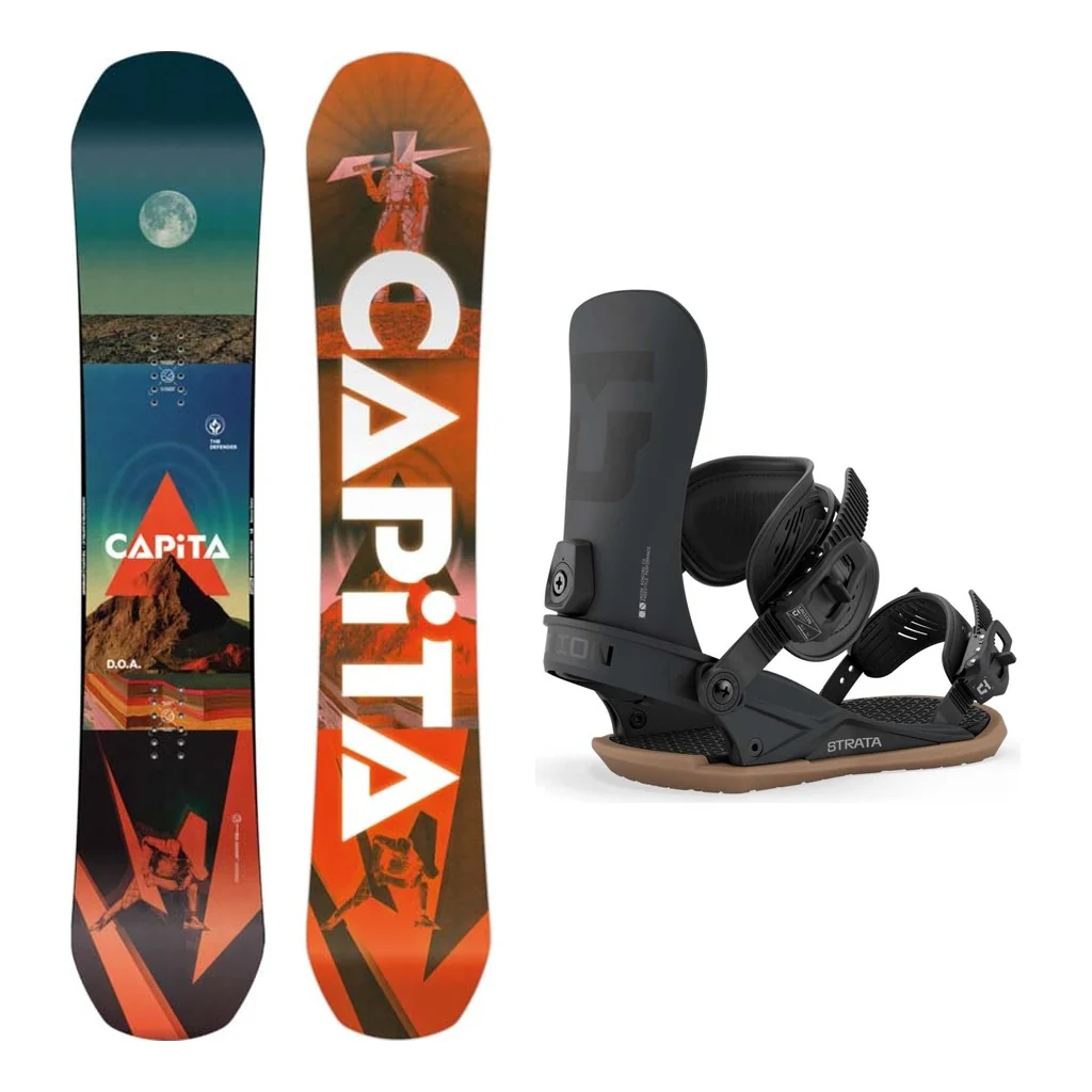 Capita D.O.A. Mens Snowboard 2027 with Strata Bindings Snowboard Package