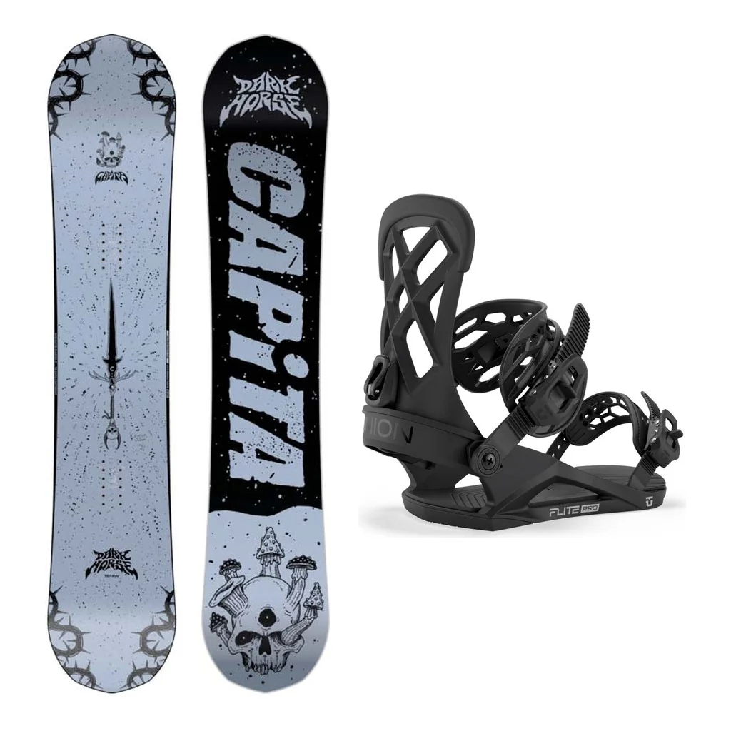 Capita Dark Horse Wide Mens Snowboard 2027 with Flite Pro Bindings Snowboard Package