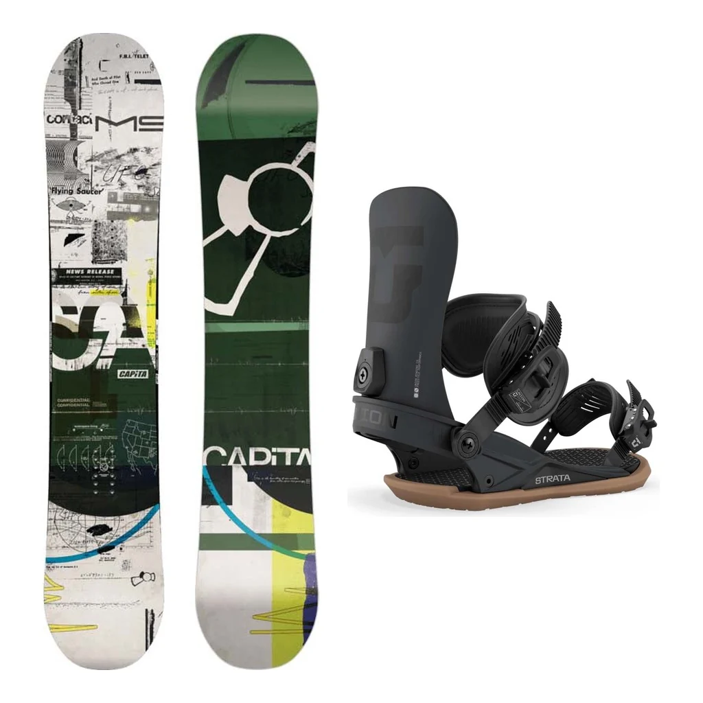 Capita Outerspace Living Mens Snowboard 2027 with Strata Bindings Snowboard Package