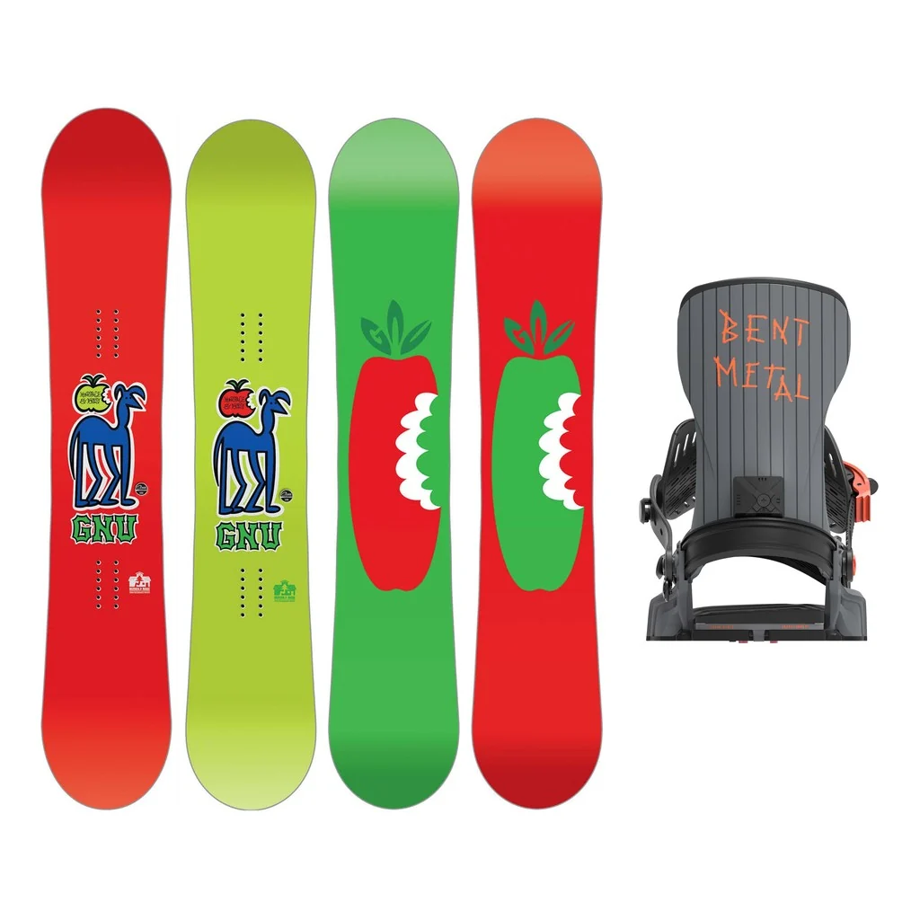 GNU Headspace Mens Snowboard 2027 with Bent Metal T-Zero Bindings Snowboard Package