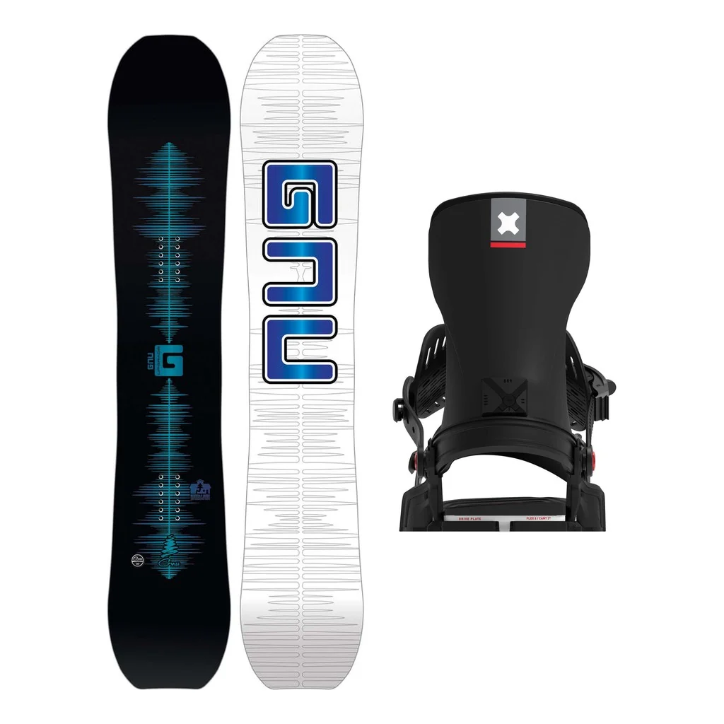 GNU Upgrade Mens Snowboard 2027 with Bent Metal Transfer Bindings Snowboard Package