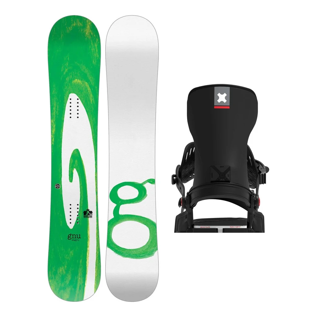 GNU Wagyu Mens Snowboard 2027 with Bent Metal Transfer Bindings Snowboard Package