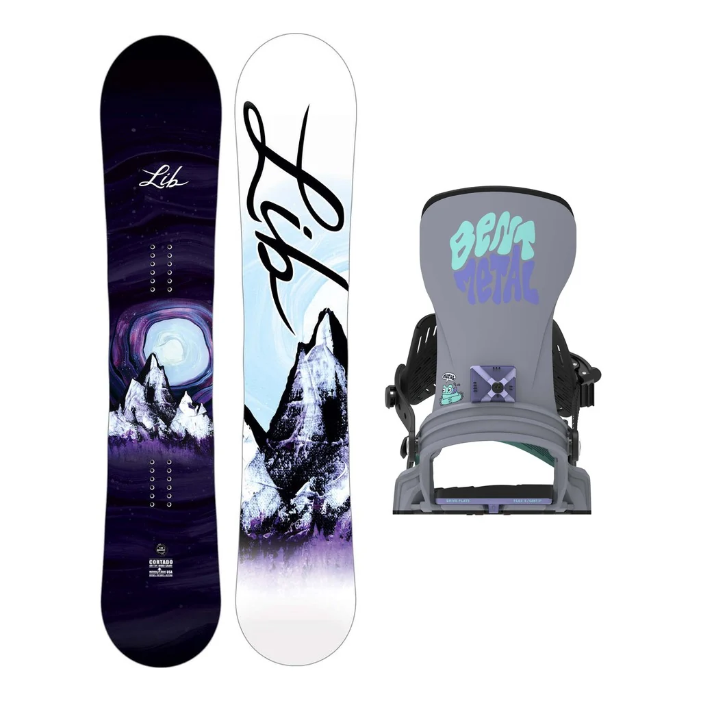 Lib Tech Cortado Womens Snowboard 2027 with Bent Metal Stylist Bindings Snowboard Package