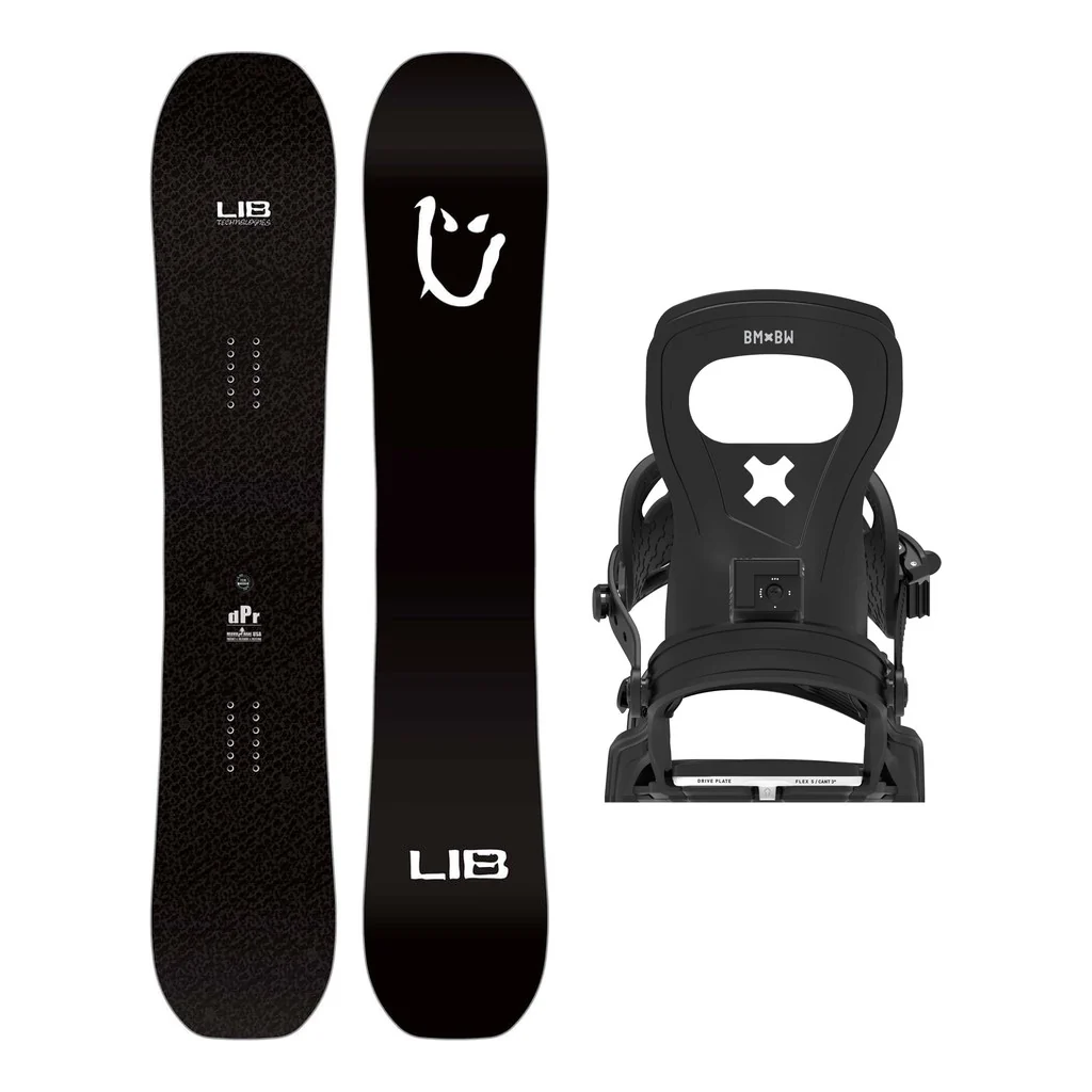 Lib Tech DPR Mens Snowboard 2027 with Bent Metal Joint Bindings Snowboard Package