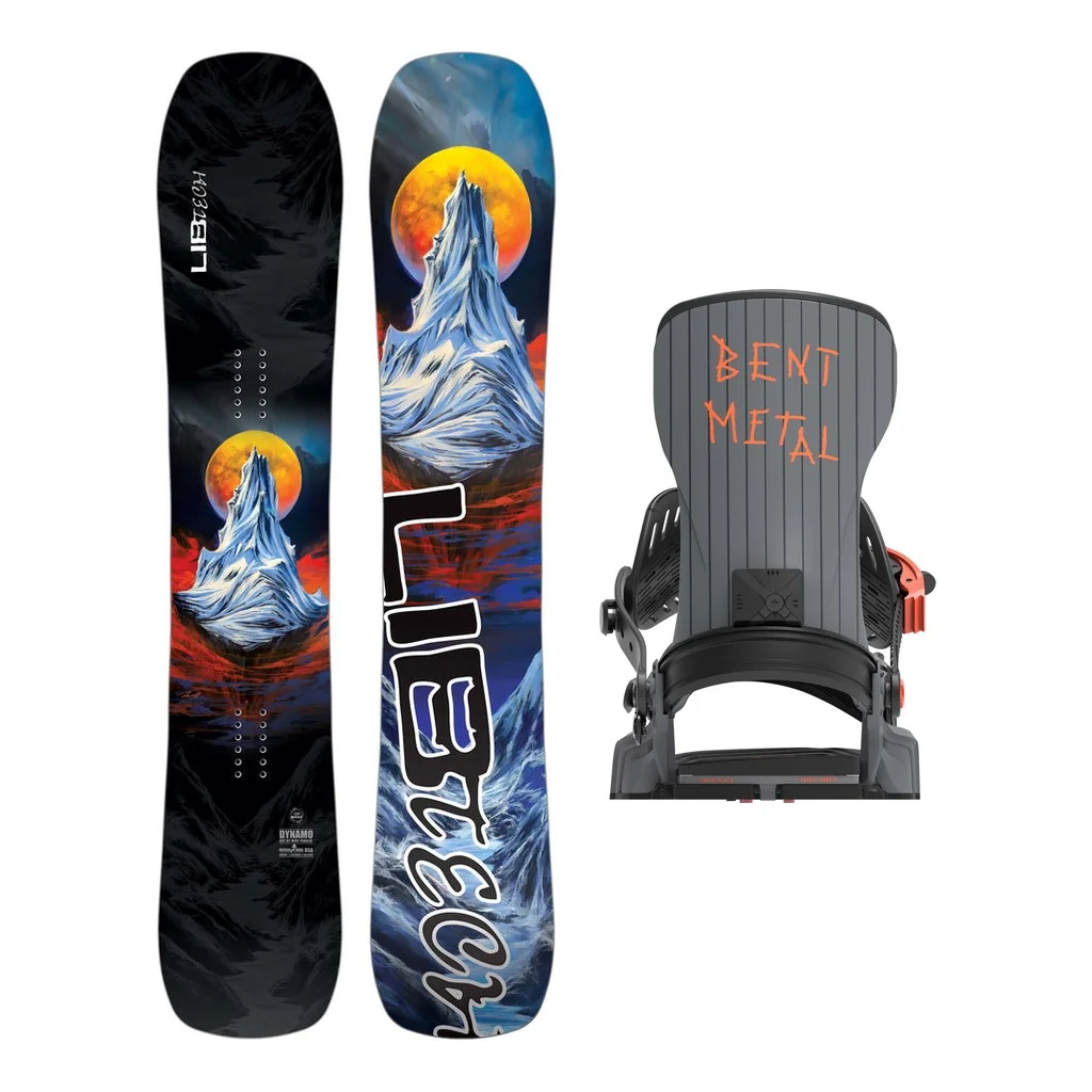 Lib Tech Dynamo Mens Snowboard 2027 with Bent Metal T-Zero Bindings Snowboard Package