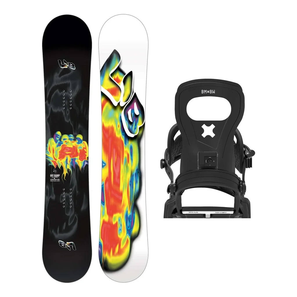 Lib Tech Off Ramp Mens Snowboard 2027 with Bent Metal Joint Bindings Snowboard Package