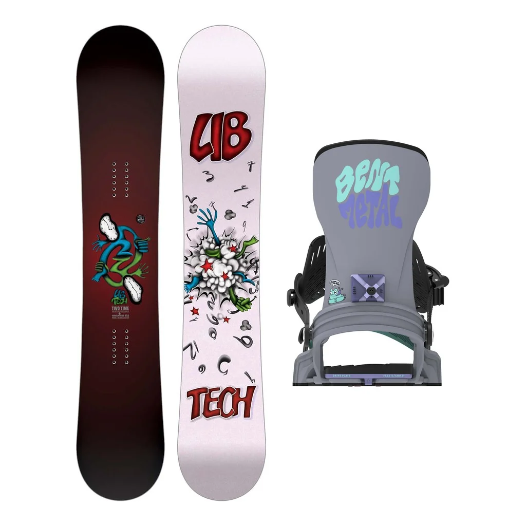 Lib Tech Two Time Womens Snowboard 2027 with Bent Metal Stylist Bindings Snowboard Package