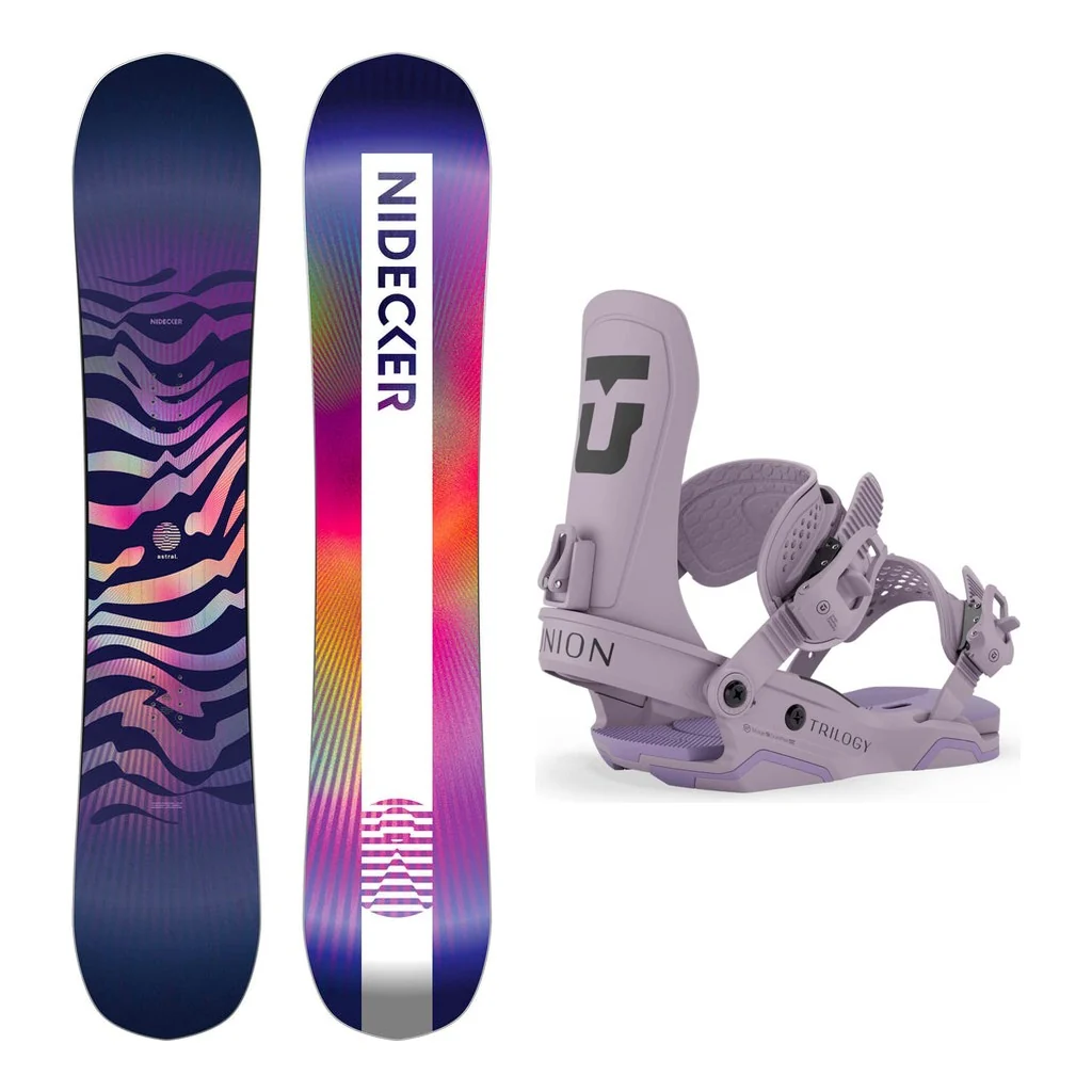 Nidecker Astral Womens Snowboard 2027 with Trilogy Bindings Snowboard Package
