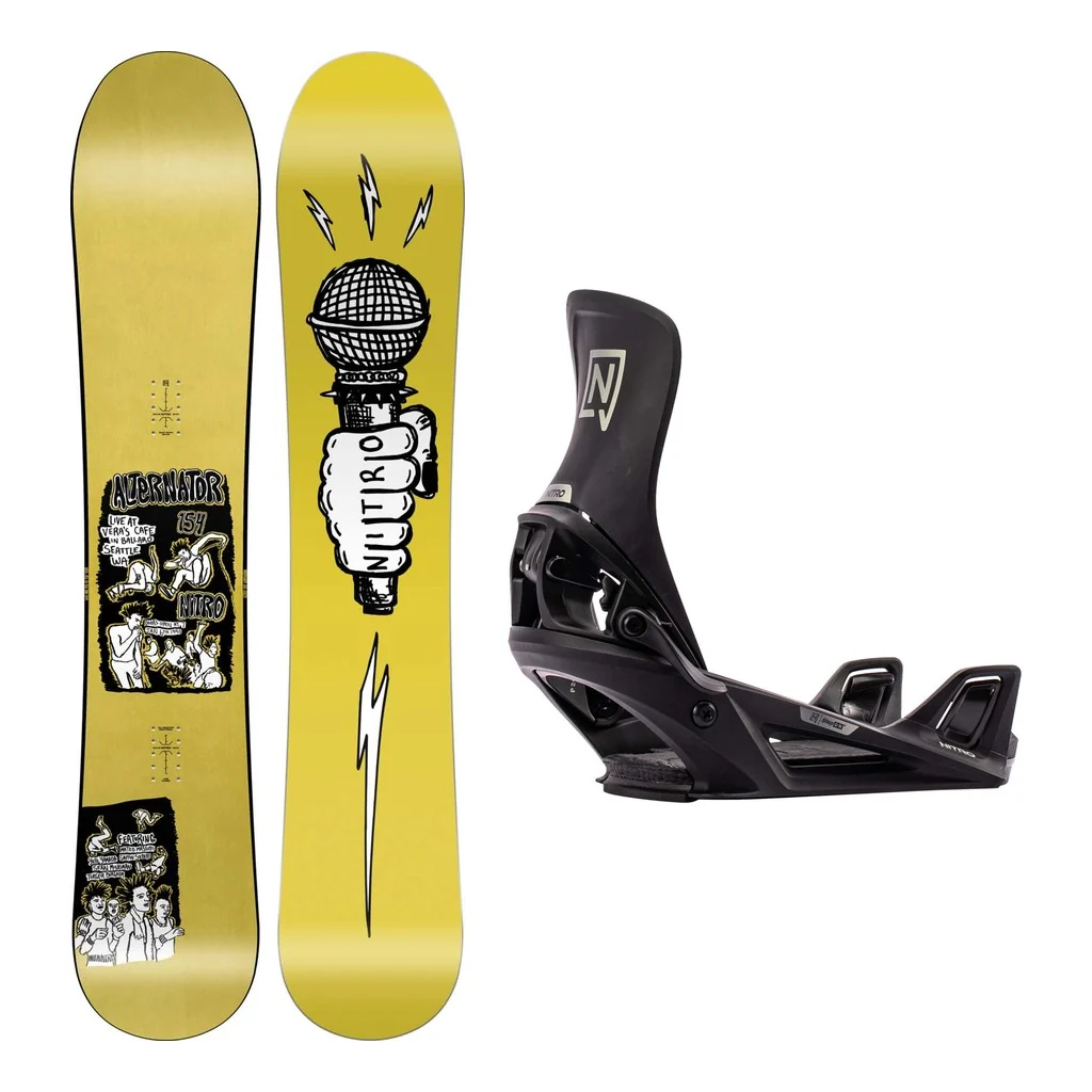 Nitro Alternator Mens Snowboard 2027 with Step-On Bindings Snowboard Package