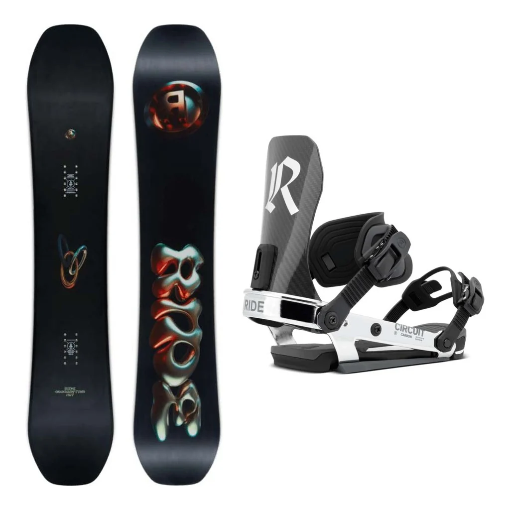 Ride Algorythm Mens Snowboard 2027 with Circuit Carbon Bindings Snowboard Package