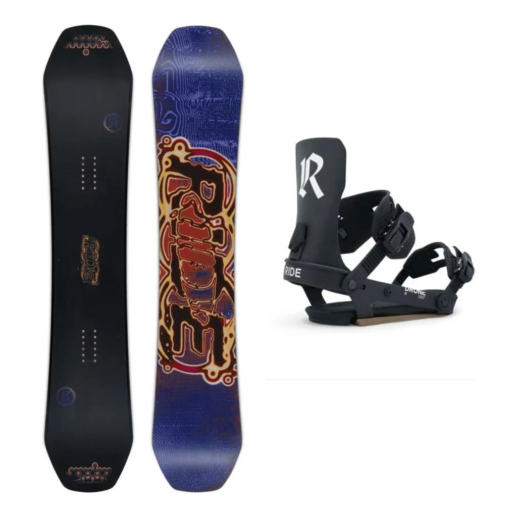 Ride Benchwarmer Adult Snowboard 2027 with Drone Bindings Snowboard Package
