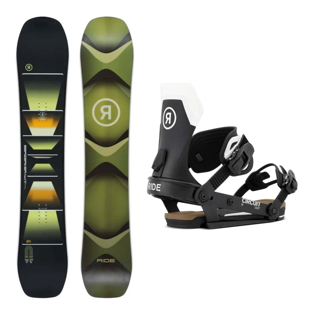 Ride Berzerker Mens Snowboard 2027 with Circuit Bindings Snowboard Package