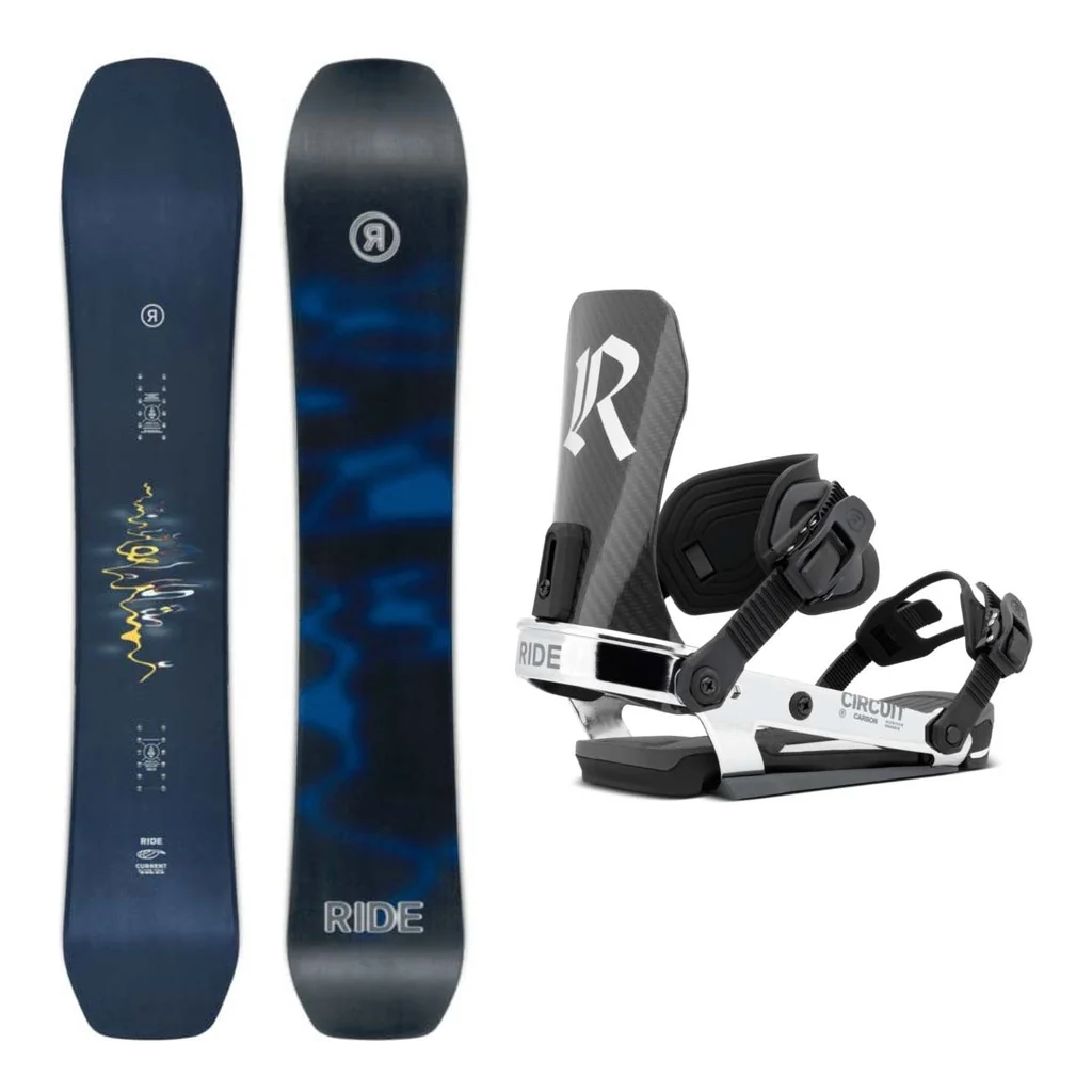Ride Current Adult Snowboard 2027 with Circuit Carbon Bindings Snowboard Package