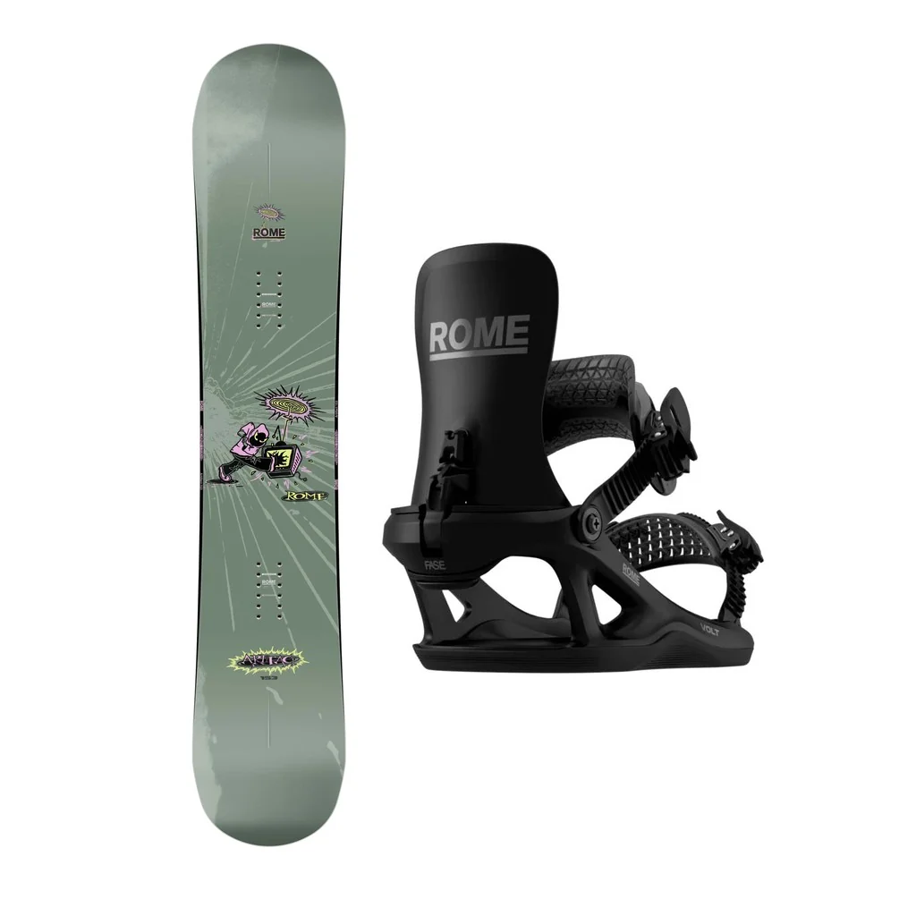 Rome Artifact Mens Snowboard 2027 with Volt FASE Bindings Snowboard Package