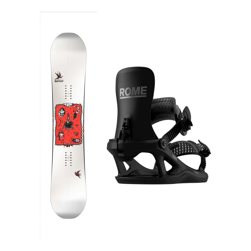 Rome Hype Womens Snowboard 2027 with Volt FASE Bindings Snowboard Package