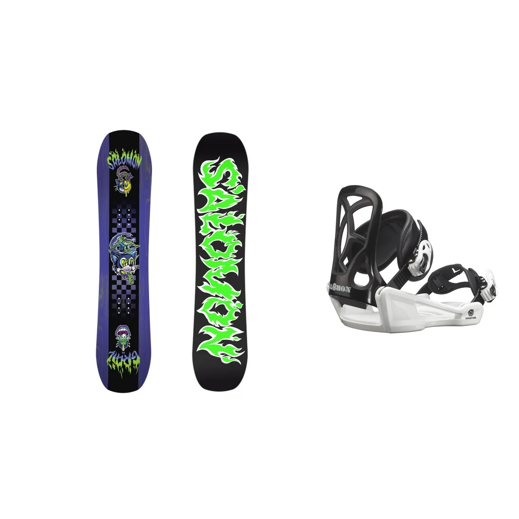 Salomon Grail Kids Snowboard 2027 with Goodtime Snowboard Bindings Kids Bindings Snowboard Package