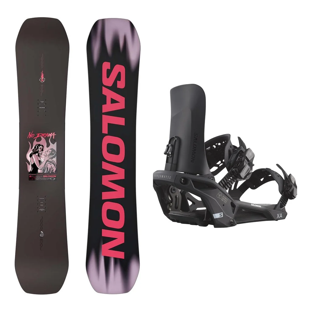 Salomon No Drama Womens Snowboard 2027 with XA Supermatic Bindings Snowboard Package