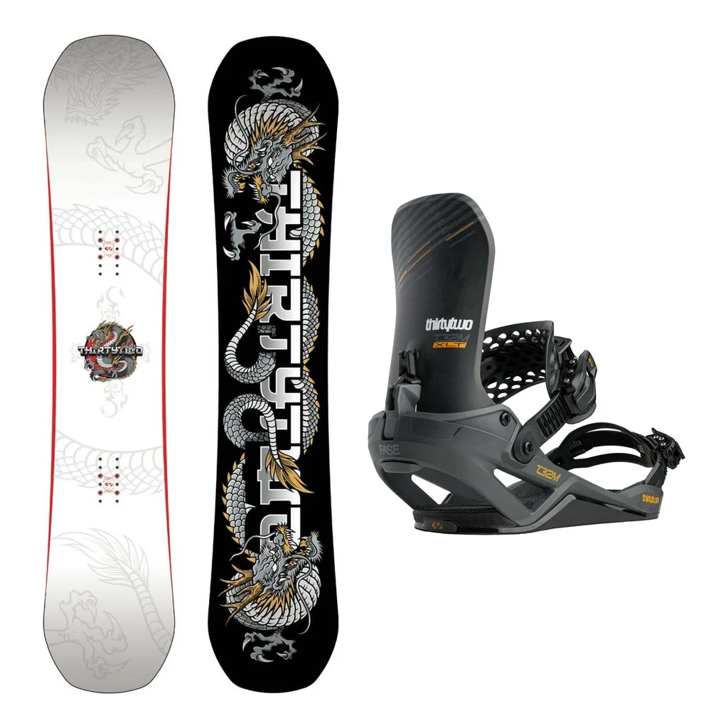Thirty Two T32M Carbon Mens Snowboard 2027 with Thirty Two T32M XLT FASE Bindings Snowboard Package