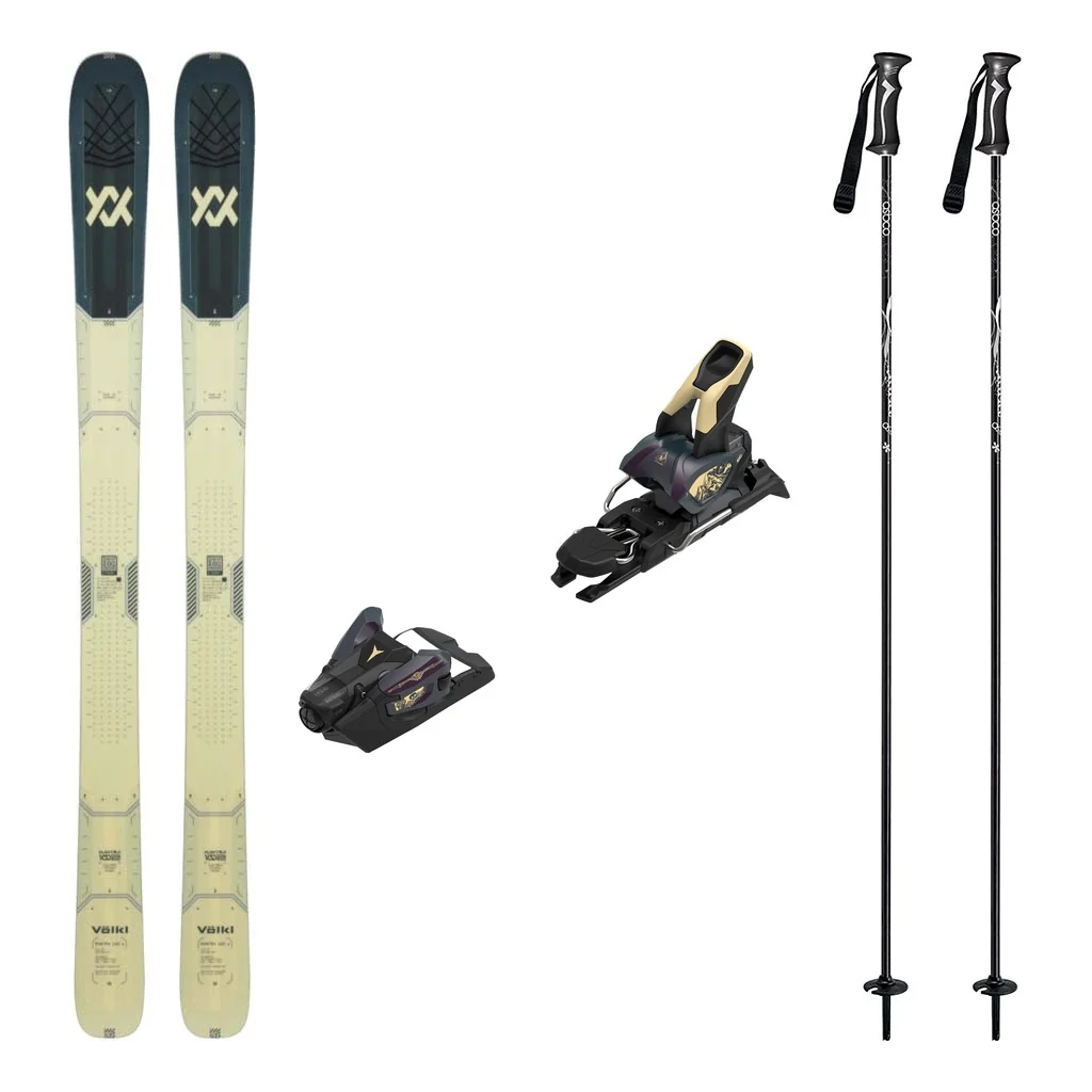 Volkl Mantra 102 W Skis 2026 with Atomic Strive 12 Bindings Womens Ski Package (Bent Chetler Butter)