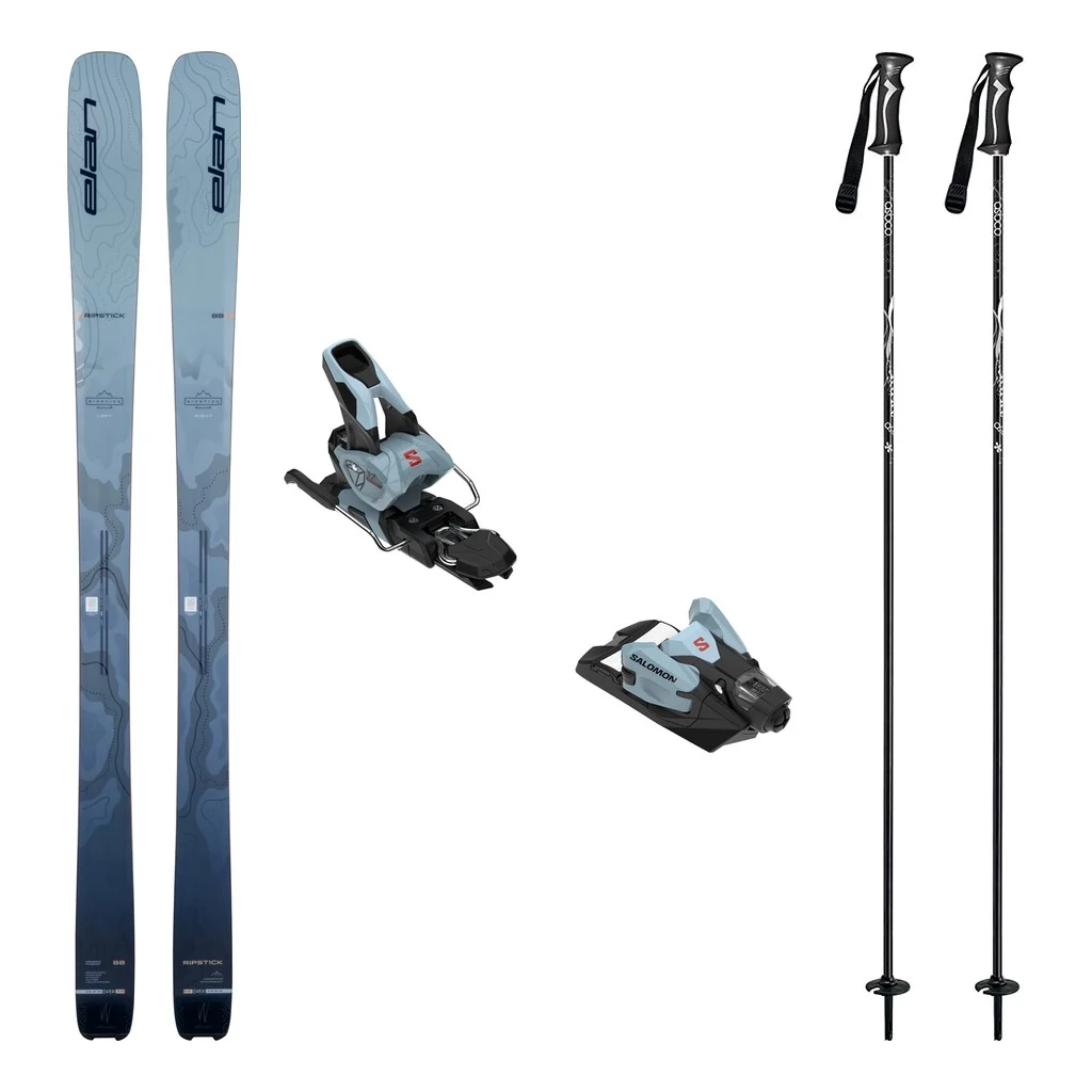 Elan Ripstick 88 W Skis 2027 with Salomon Strive 12 Bindings Womens Ski Package (Iced Aqua)
