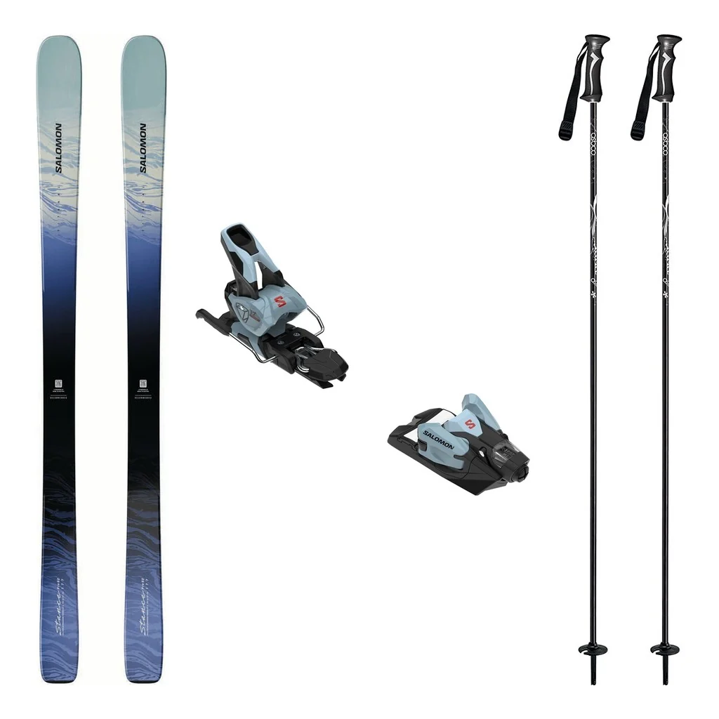 Salomon Stance Pro 82 W Skis 2027 with Salomon Strive 12 Bindings Womens Ski Package (Iced Aqua)